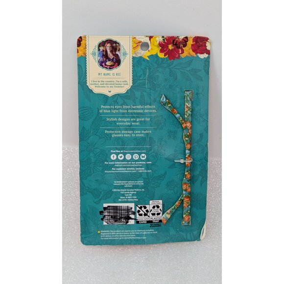 The Pioneer Woman Vintage Floral Blue Light Screen Protection Glasses With Case - Picture 2 of 2